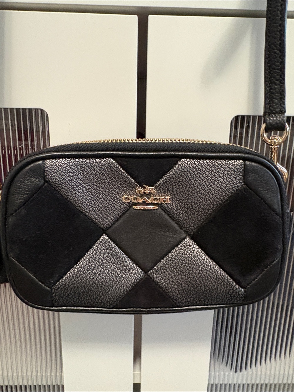 Coach Black Leather Quilted Crossbody Bag - Classic Women's Shoulder Bag - Picture 2 of 4